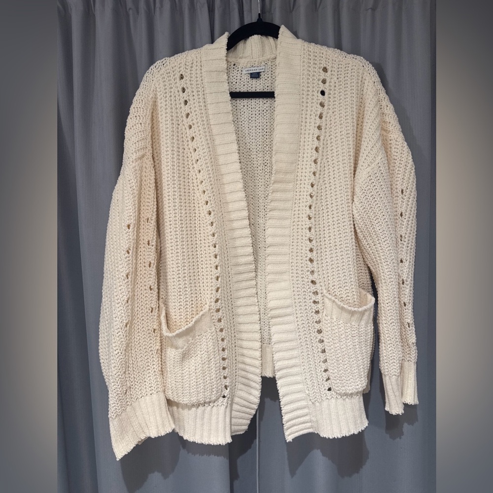 American Eagle Outfitters Cream Knit Cardigan